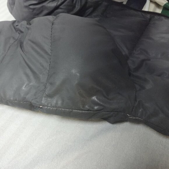 Hudson's Bay Coat Womens Small Black Long Puffer Hooded Down Striped Lightweight - Picture 16 of 16